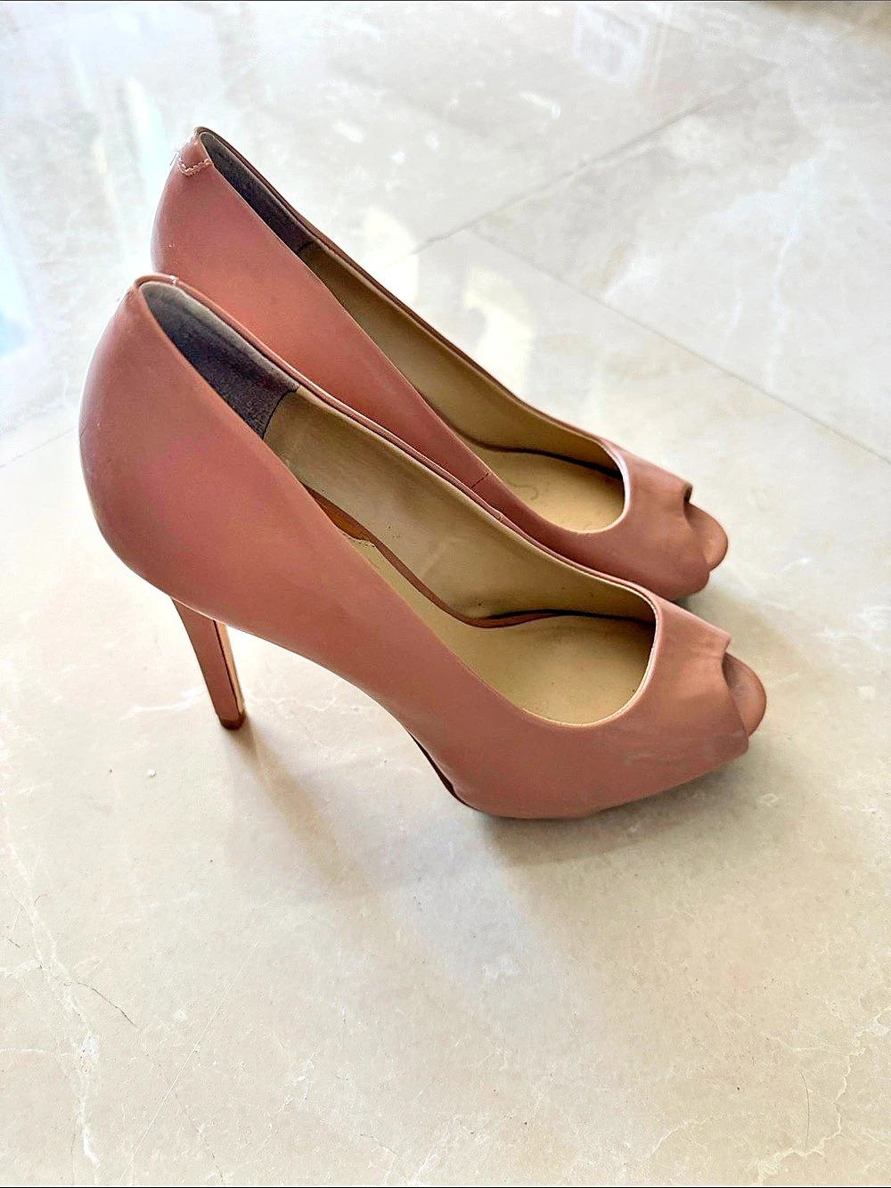 GUESS Pink Peep Toe Heels